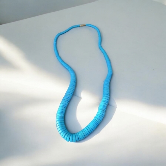 Blue Wooden Bead Necklace - Picture 1 of 1